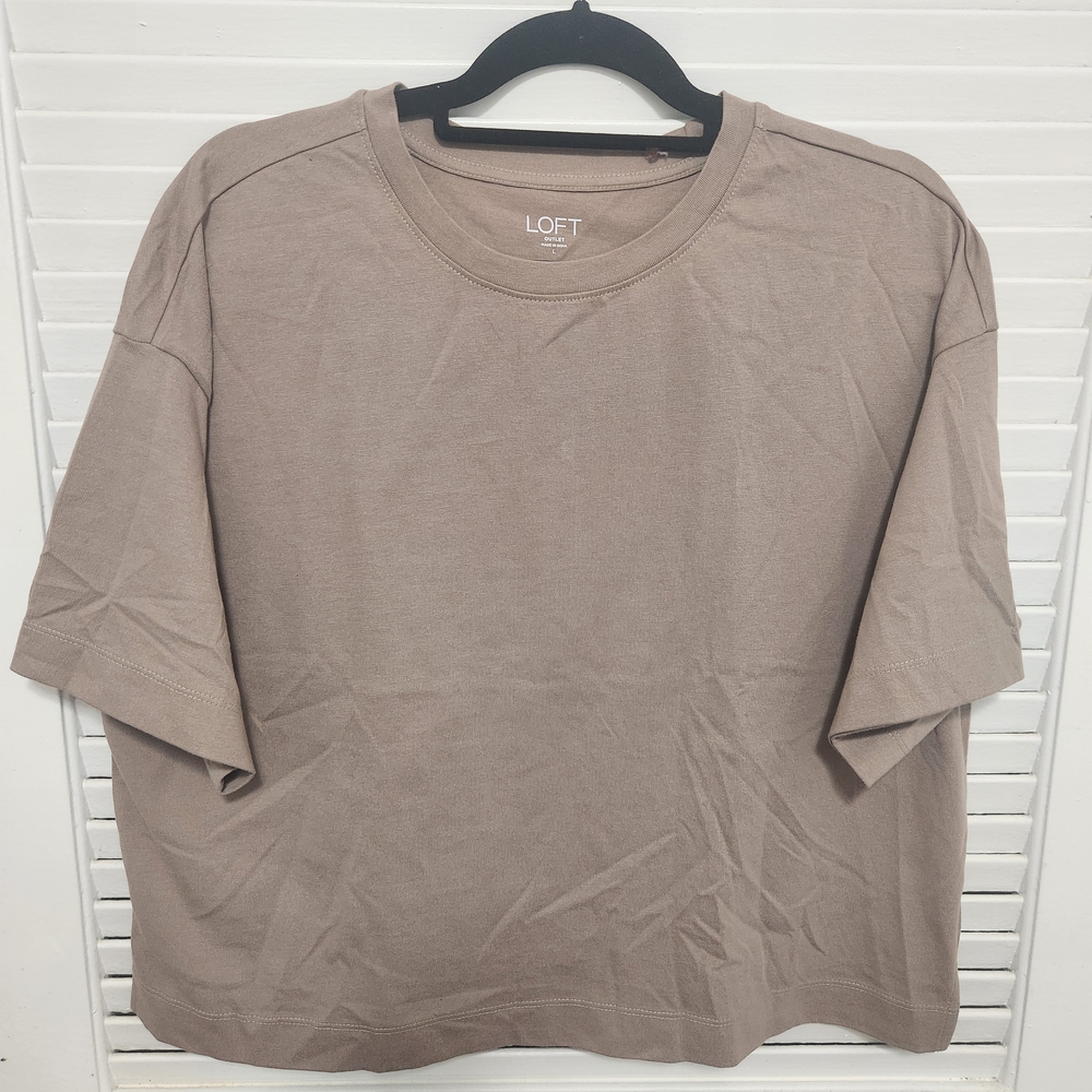 LOFT Women's Tan Short Sleeve Tee